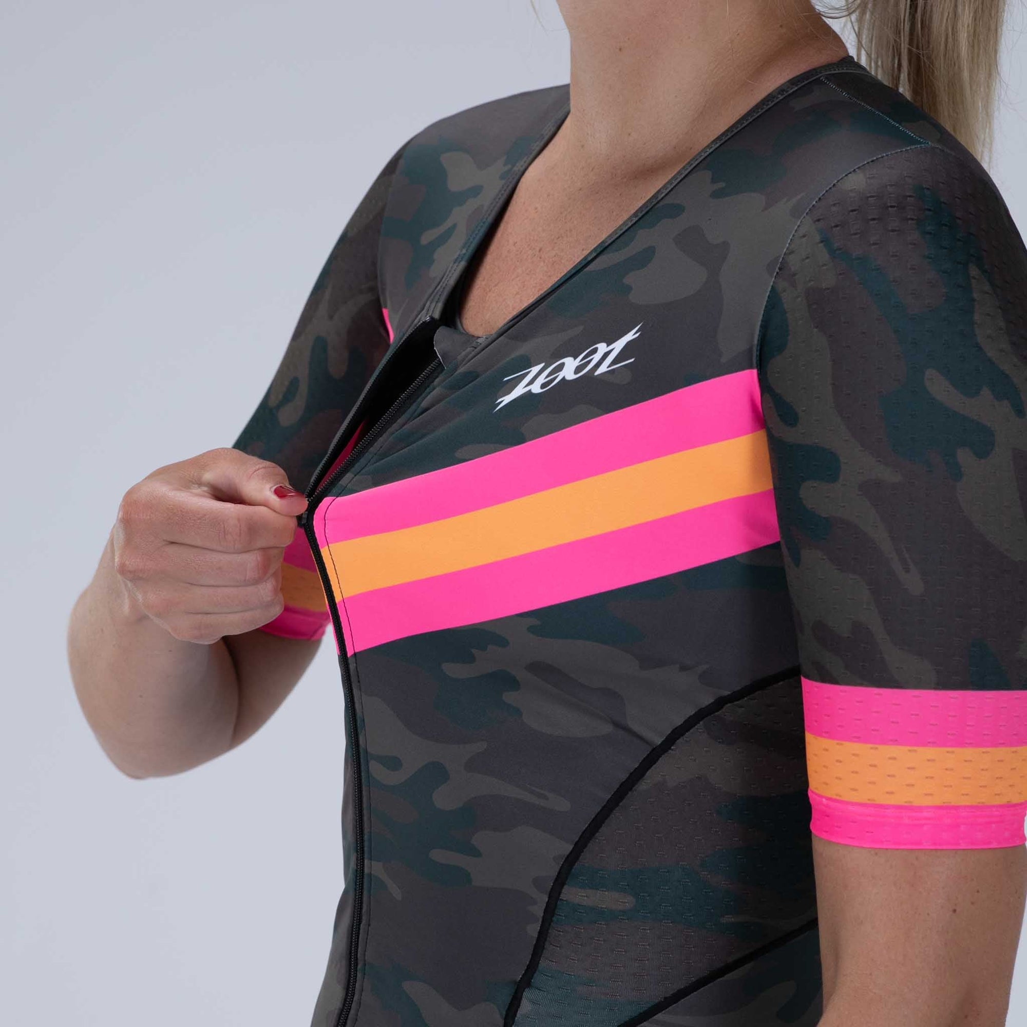 Zoot Sports TRI RACESUITS Women's Ltd Tri Aero Fz Racesuit - Cali Camo