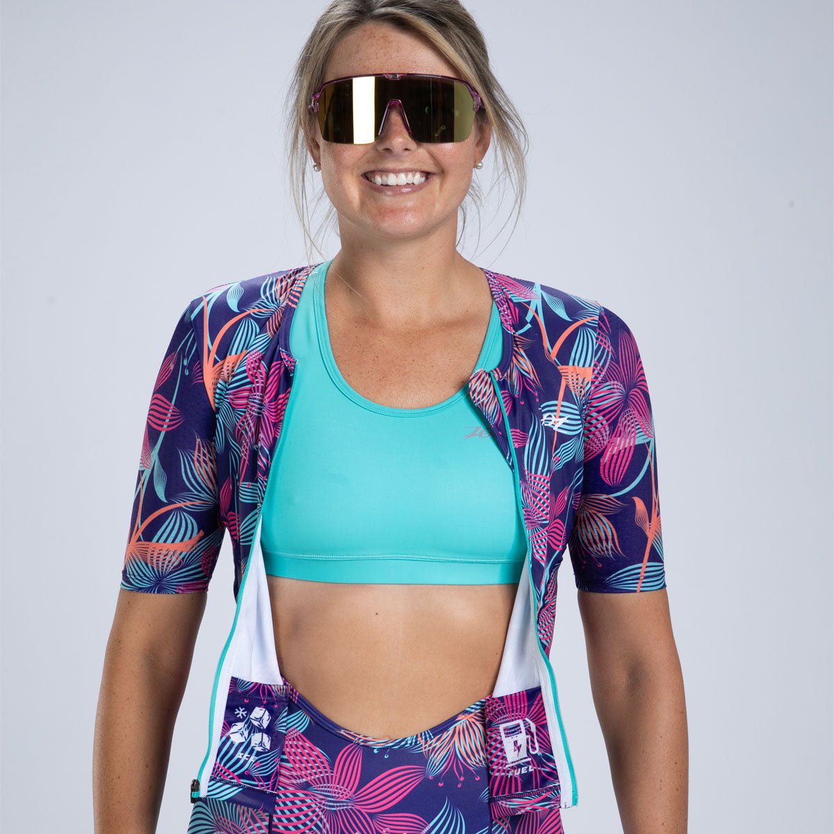 Zoot Sports TRI RACESUITS Women's Ltd Tri Aero Fz Racesuit -Flora
