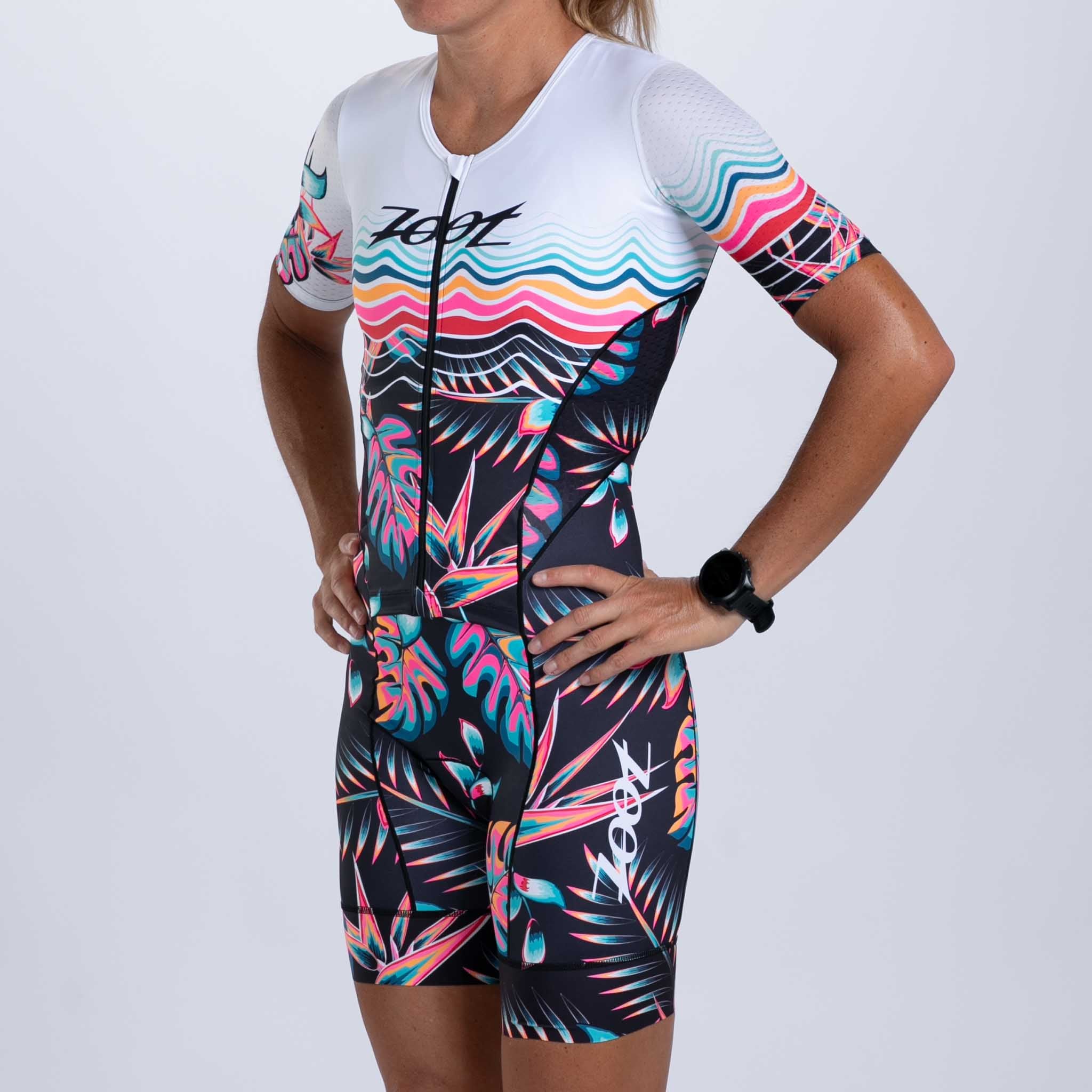 Zoot Sports TRI RACESUITS Women's Ltd Tri Aero Fz Racesuit - Koa Tropical