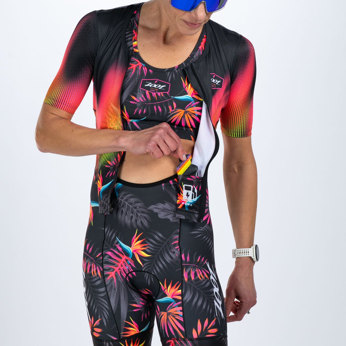 Zoot Sports TRI RACESUITS Women's Ltd Tri Aero Fz Racesuit - Tropical Magic