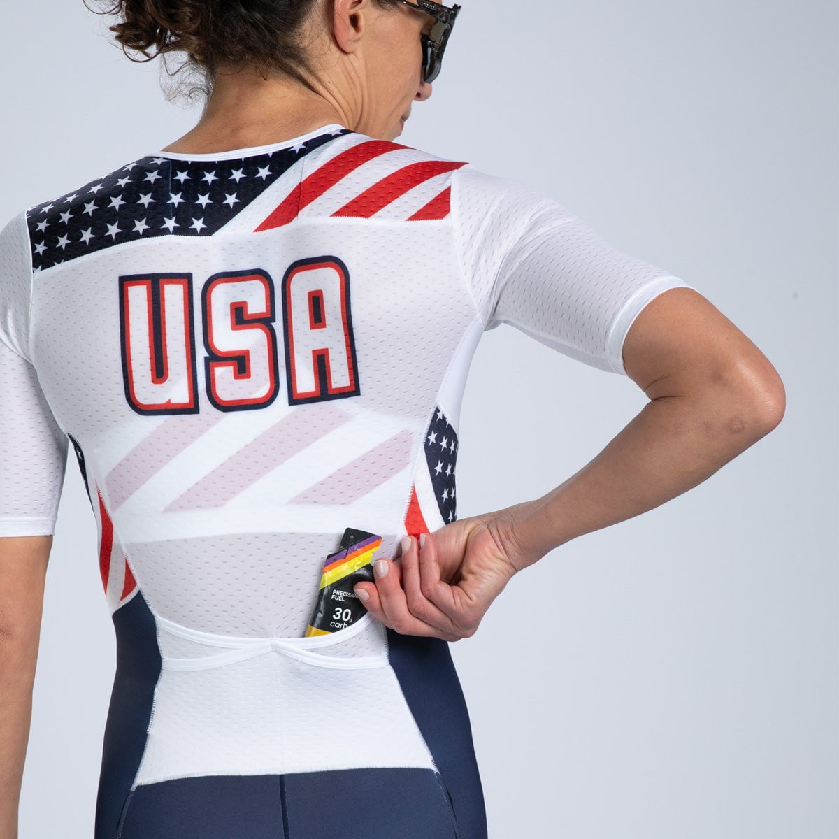 Zoot Sports TRI RACESUITS Women's Ltd Tri Aero Fz Racesuit - USA Flag