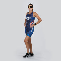 Zoot Sports TRI RACESUITS Women's Ltd Tri Slvs Fz Racesuit - RWB