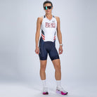 Zoot Sports TRI RACESUITS Women's Ltd Tri Slvs Fz Racesuit - USA Flag