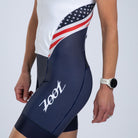 Zoot Sports TRI RACESUITS Women's Ltd Tri Slvs Fz Racesuit - USA Flag