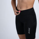 Zoot Sports TRI SHORTS 8" INSEAM Women's Core Tri 8" Fleece Chamois Short - Jet Black