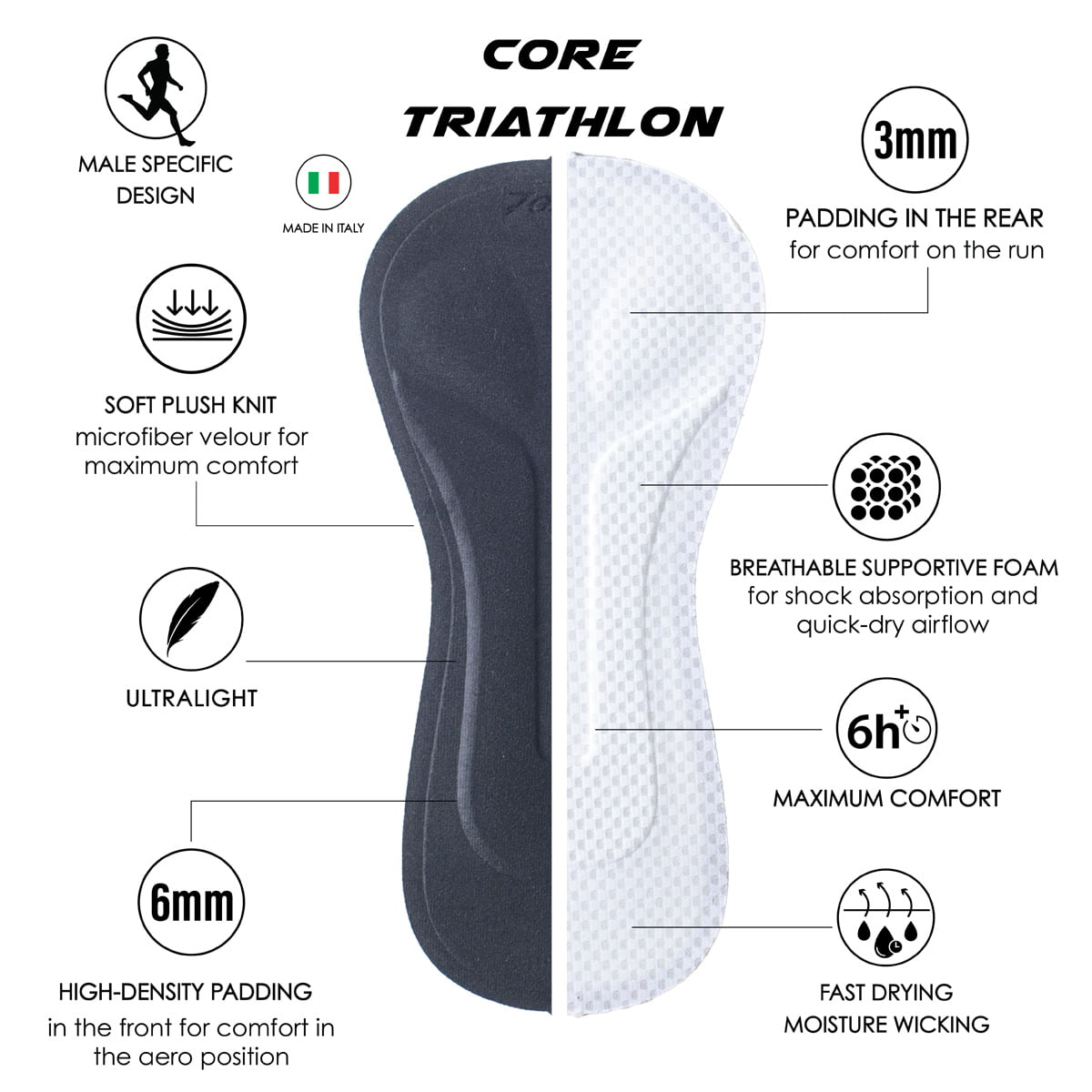 Zoot Sports TRI SHORTS 9" INSEAM Men's Core Tri 9" Short - Jet Black