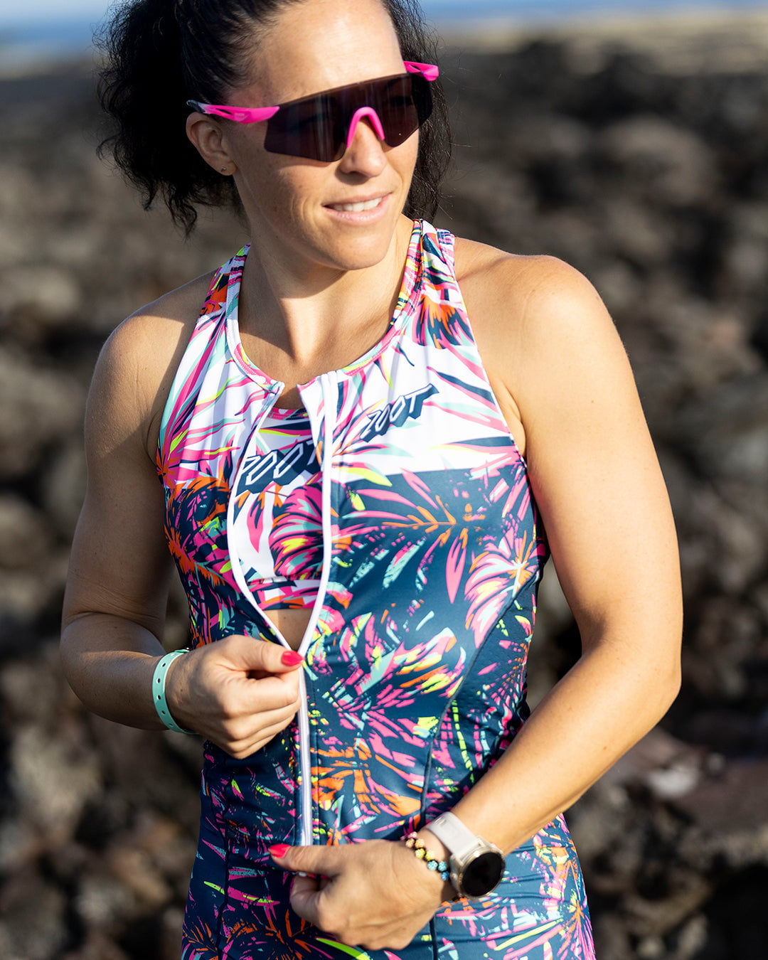 Zoot Sports TRI SLEEVELESS RACESUITS Women's Ltd Tri Slvs Fz Racesuit - Island Original