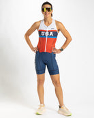 Zoot Sports TRI SLEEVELESS RACESUITS Women's Ltd Tri Slvs FZ Racesuit - USA