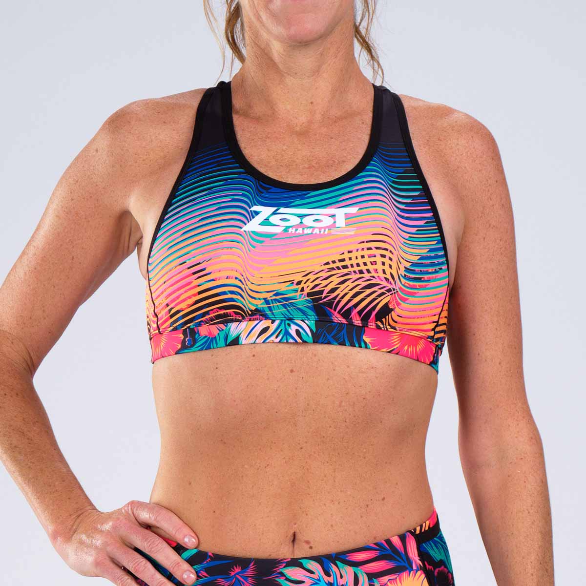 Zoot Hawaii Blue Sports Bra Size 30 New with tags USA Triathlon running gear