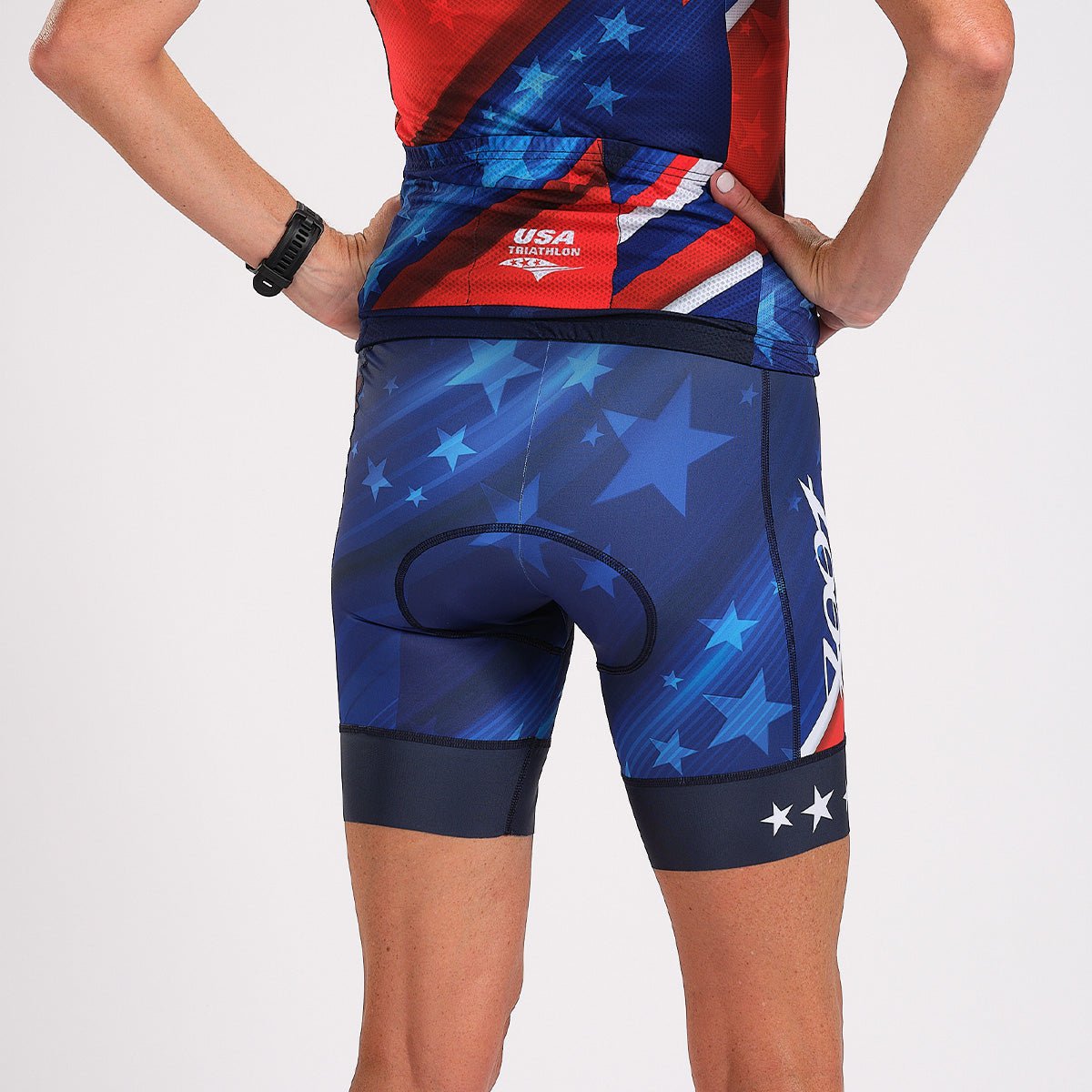Zoot Sports CYCLE BOTTOMS WOMENS LTD HIGH WAIST CYCLE SHORT - TEAM USA