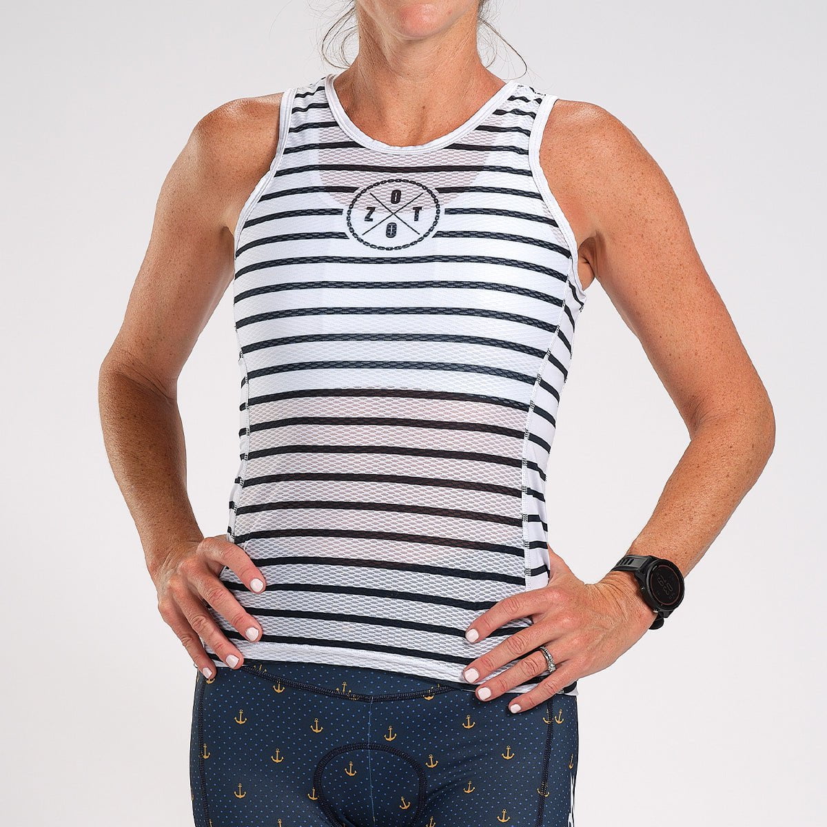 Zoot Sports CYCLE TOPS WOMENS LTD CYCLE BASE LAYER - ANCHORS AWAY