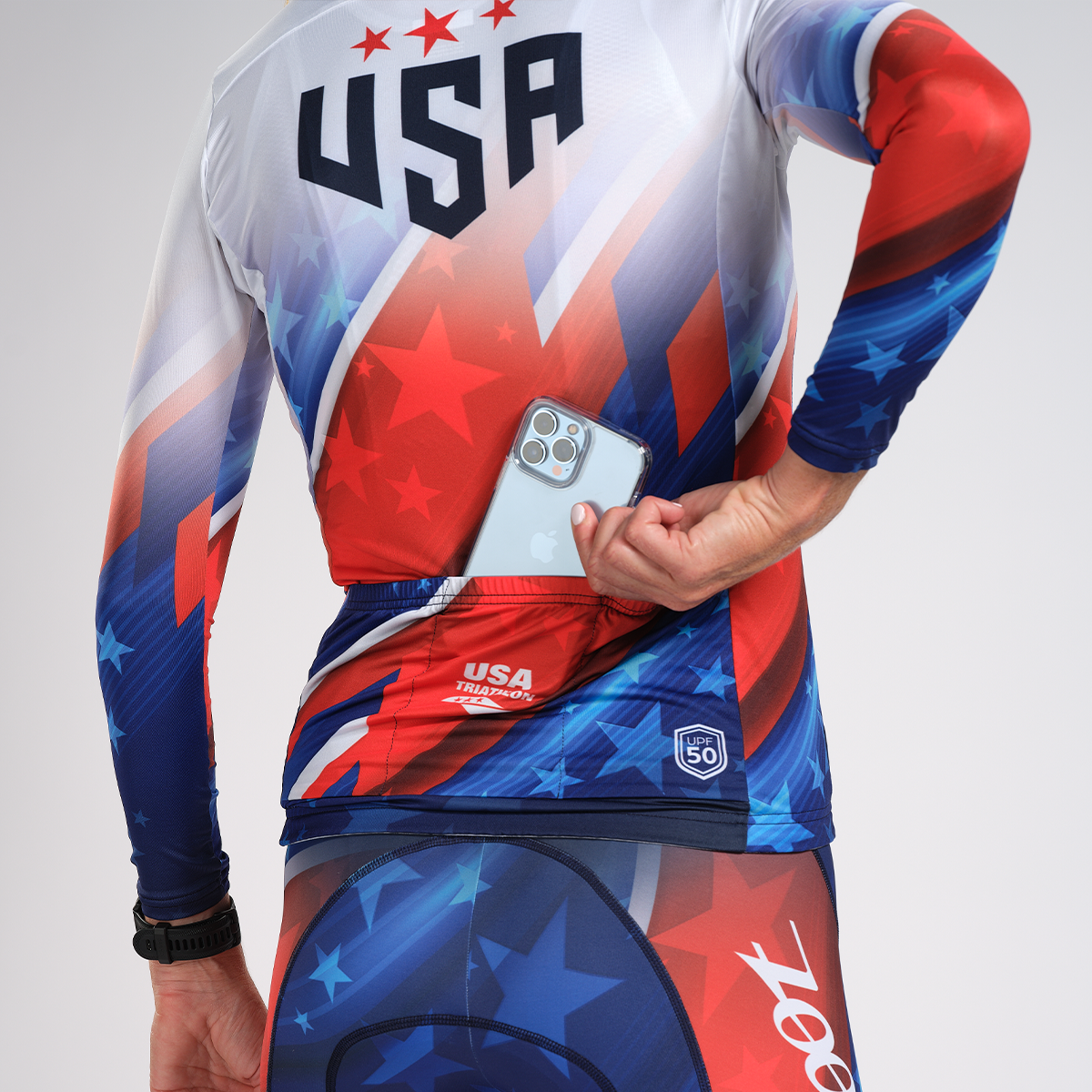 Zoot Sports CYCLE TOPS WOMENS LTD CYCLE SUN STOP LS JERSEY - TEAM USA