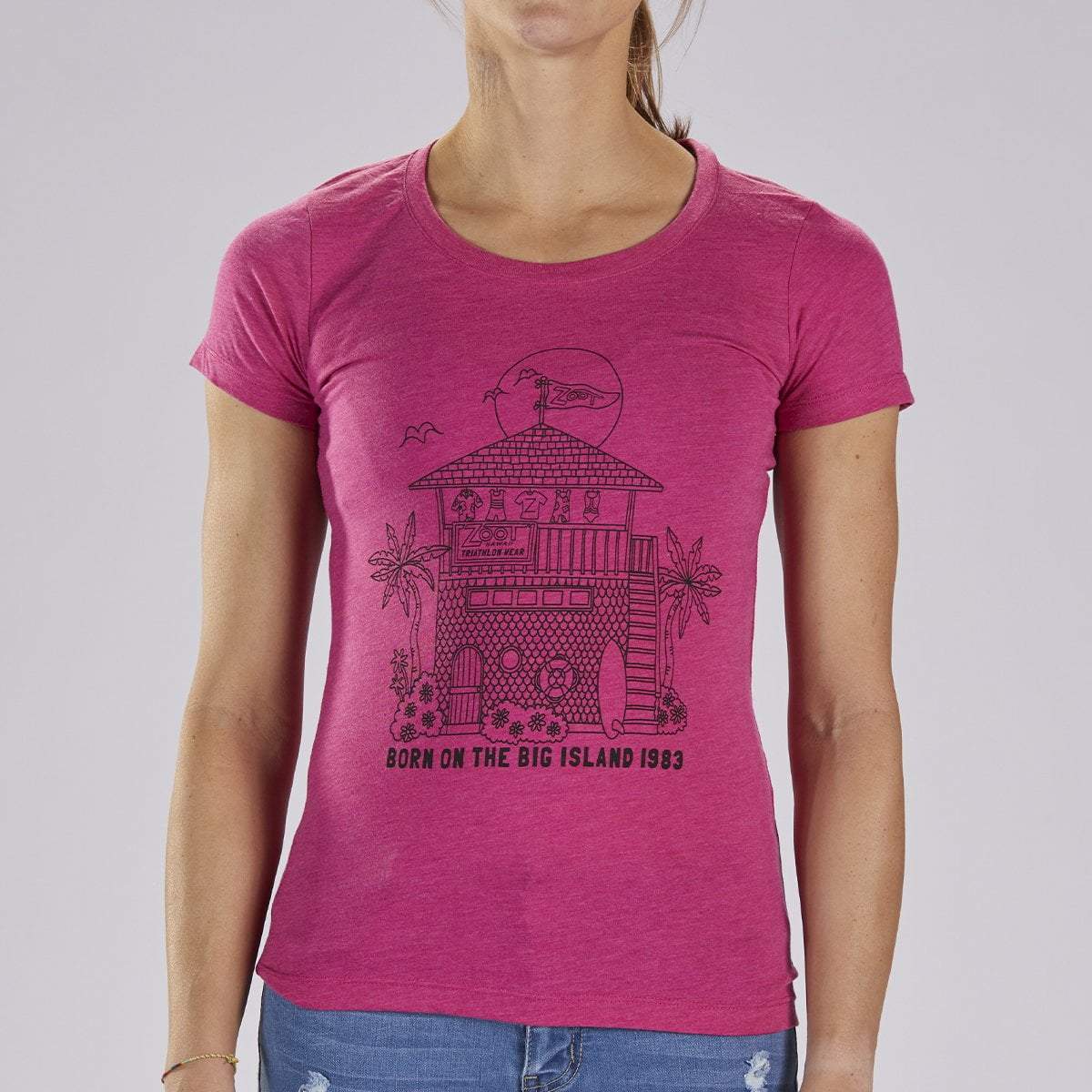Women's Limited Edition Cotton Tee - Berry "Zoot Sports Shack"
