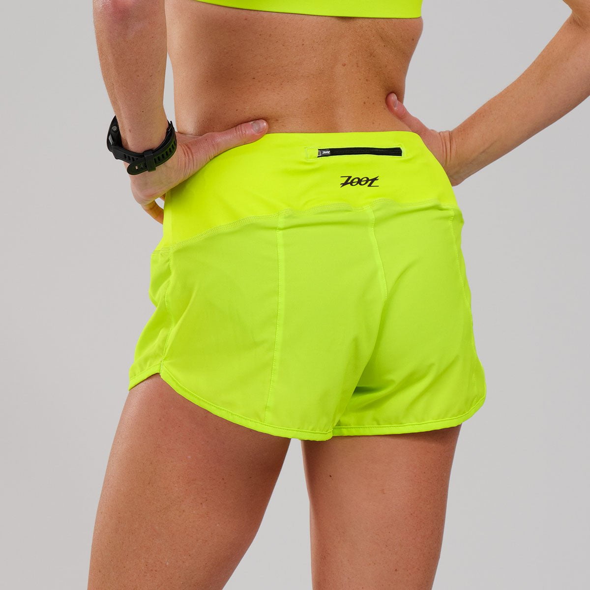 Zoot Sports RUN BOTTOMS Women's LTD Run 3" Short - Neon Yellow