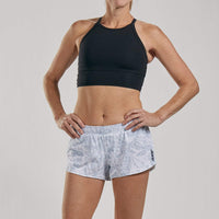 Zoot Sports RUN BOTTOMS WOMENS LTD RUN 3" CLASSIC SHORT - WHITE SANDS