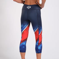 Zoot Sports RUN BOTTOMS WOMENS LTD RUN PULSE CAPRI - TEAM USA