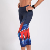 Zoot Sports RUN BOTTOMS WOMENS LTD RUN PULSE CAPRI - TEAM USA