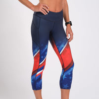 Zoot Sports RUN BOTTOMS WOMENS LTD RUN PULSE CAPRI - TEAM USA