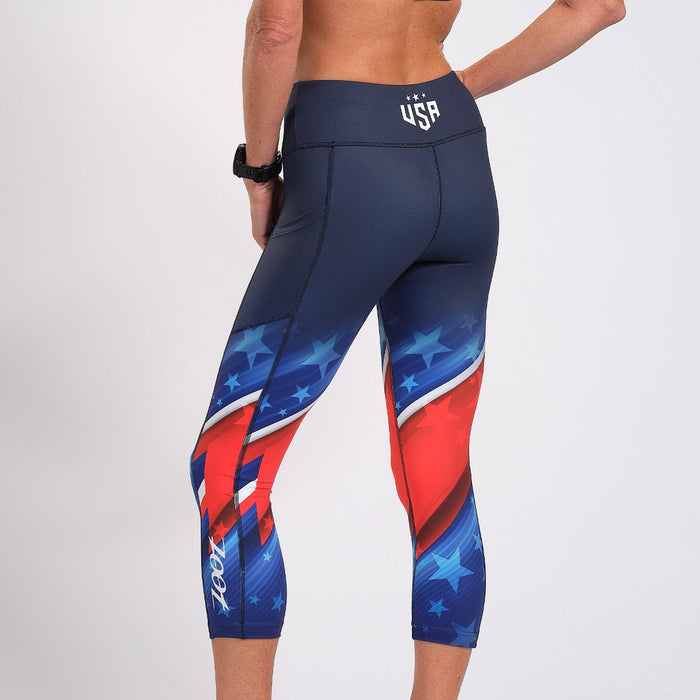 Zoot Sports RUN BOTTOMS WOMENS LTD RUN PULSE CAPRI - TEAM USA