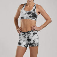 Zoot Sports RUN BOTTOMS WOMENS LTD RUN PULSE SHORT - BLACK TIE DYE