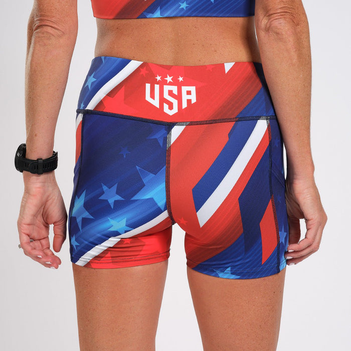 Zoot Sports RUN BOTTOMS WOMENS LTD RUN PULSE SHORT - TEAM USA