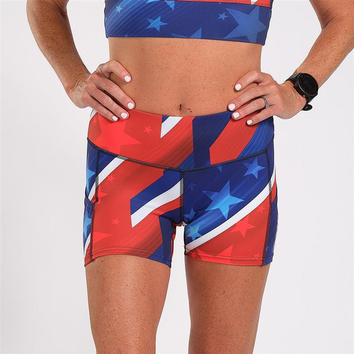 Zoot Sports RUN BOTTOMS WOMENS LTD RUN PULSE SHORT - TEAM USA