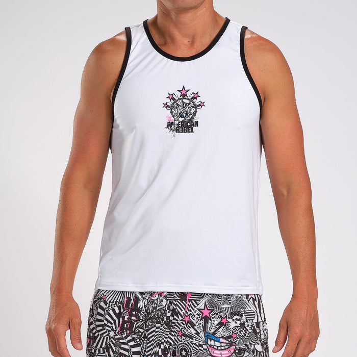 Zoot Sports RUN TOPS MENS LTD RUN SINGLET - WHITE REBEL