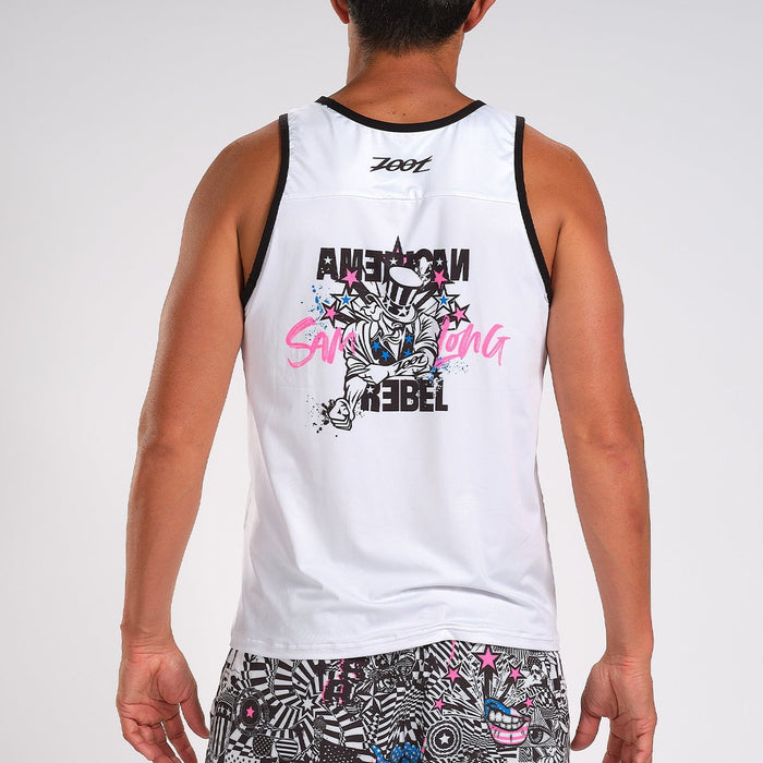 Zoot Sports RUN TOPS MENS LTD RUN SINGLET - WHITE REBEL