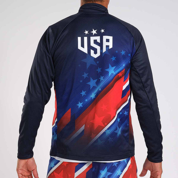 Zoot Sports RUN TOPS MENS LTD RUN THERMO HALF ZIP - TEAM USA