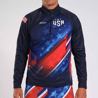 Zoot Sports RUN TOPS MENS LTD RUN THERMO HALF ZIP - TEAM USA