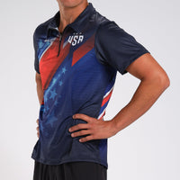 Zoot Sports RUN TOPS MENS LTD ZIP POLO SHIRT - TEAM USA