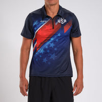 Zoot Sports RUN TOPS MENS LTD ZIP POLO SHIRT - TEAM USA