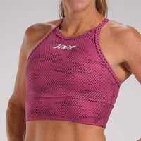 Zoot Sports RUN TOPS WOMENS LTD RUN CROP - DIGI CAMO