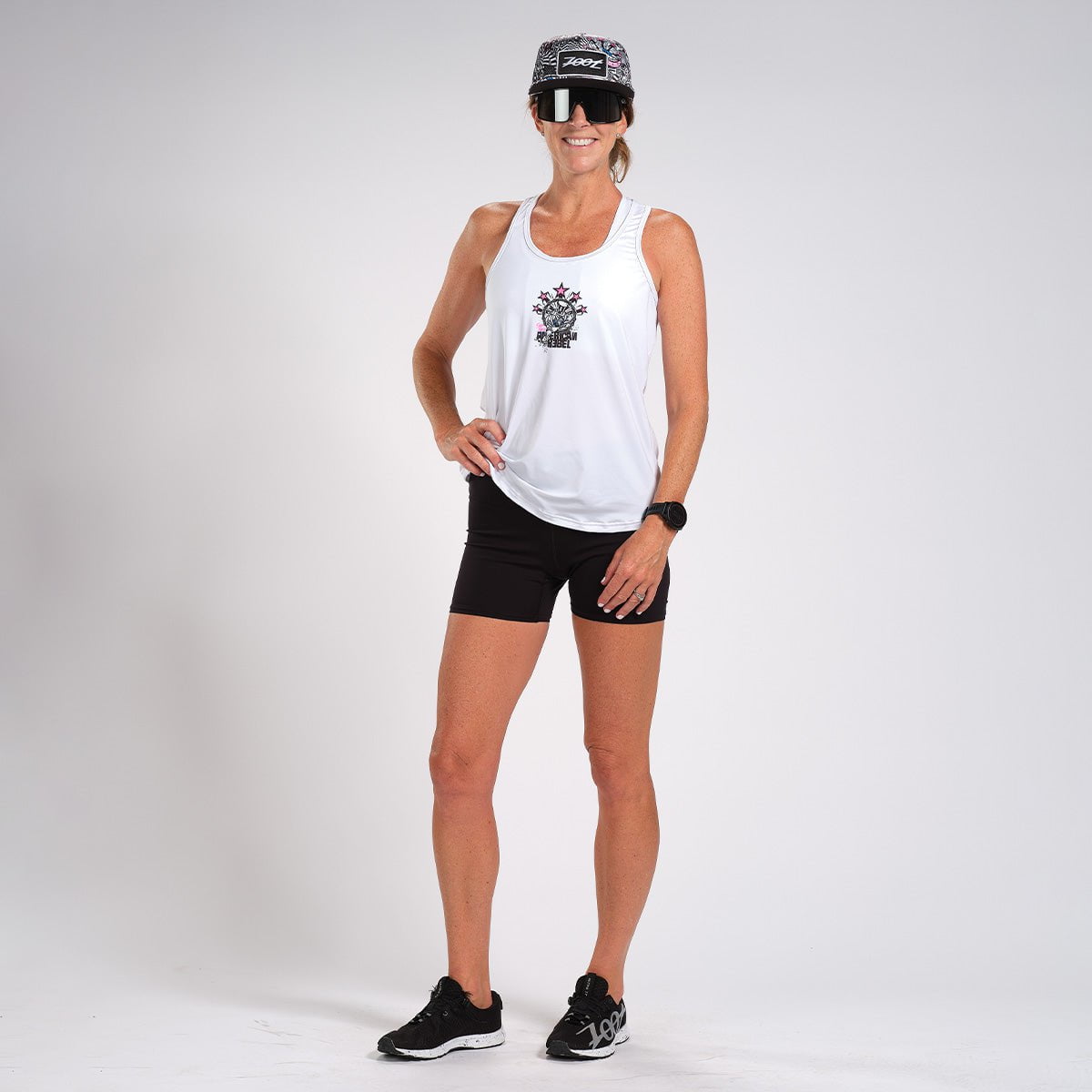 Zoot Sports RUN TOPS WOMENS LTD RUN SINGLET - WHITE REBEL