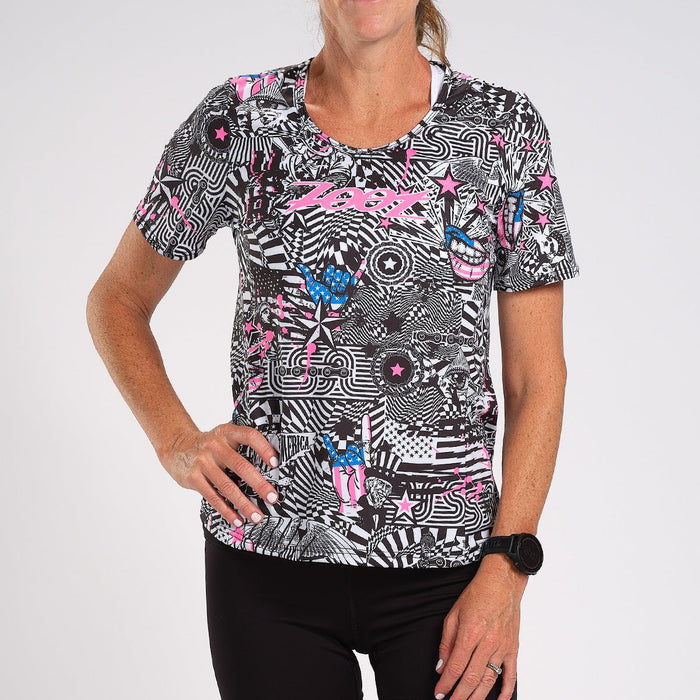 Zoot Sports RUN TOPS WOMENS LTD RUN TEE - AMERICAN REBEL