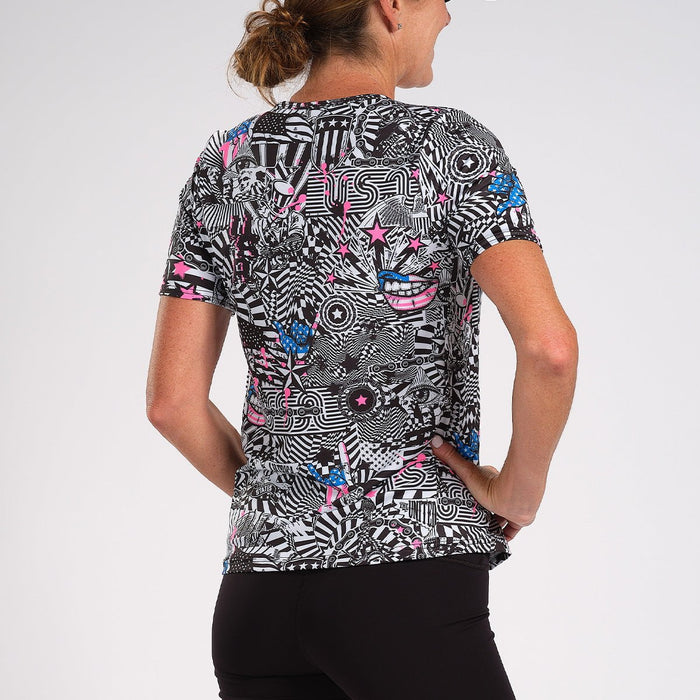 Zoot Sports RUN TOPS WOMENS LTD RUN TEE - AMERICAN REBEL