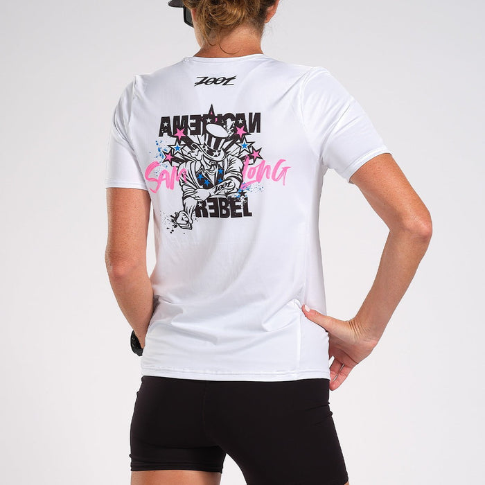 Zoot Sports RUN TOPS WOMENS LTD RUN TEE - WHITE REBEL