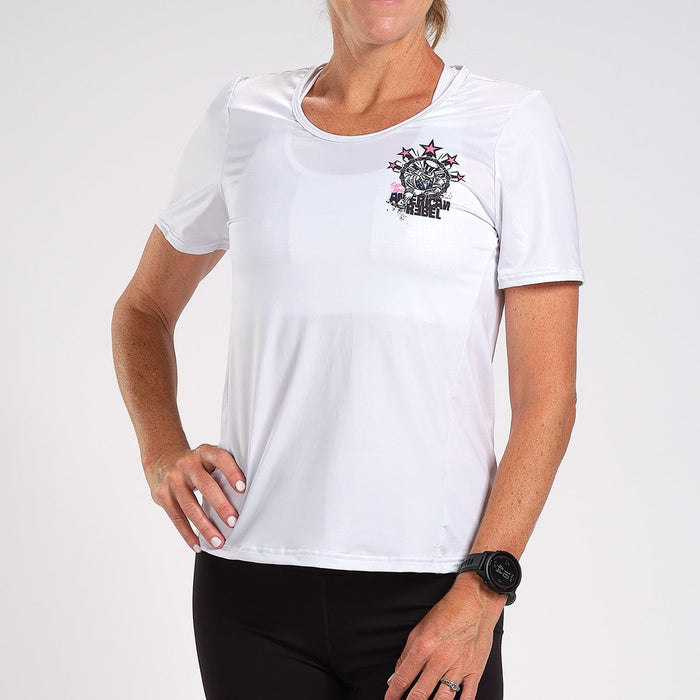 Zoot Sports RUN TOPS WOMENS LTD RUN TEE - WHITE REBEL