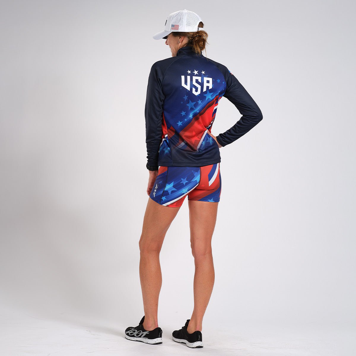 Zoot Sports RUN TOPS WOMENS LTD RUN THERMO HALF ZIP - TEAM USA