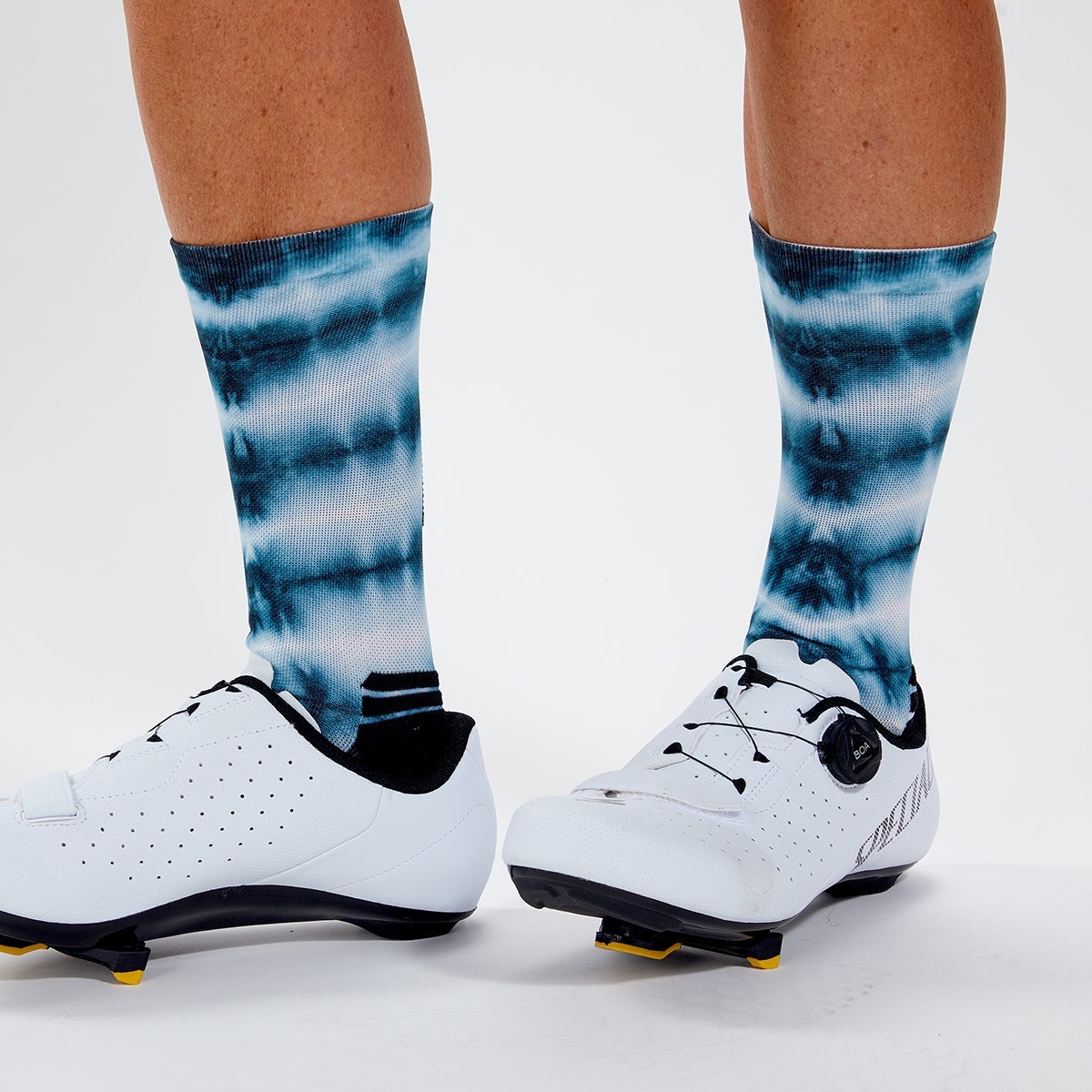 Hylaea Low Cut Socks for Running Sports Athletic Walking Golf Tie-dyed  Pattern No Show Compression Blue Green Medium 