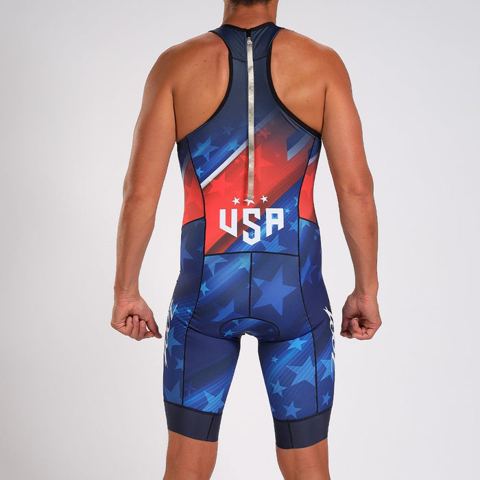 Zoot Sports TRI RACESUITS MENS SPRINT BACKZIP RACESUIT - TEAM USA