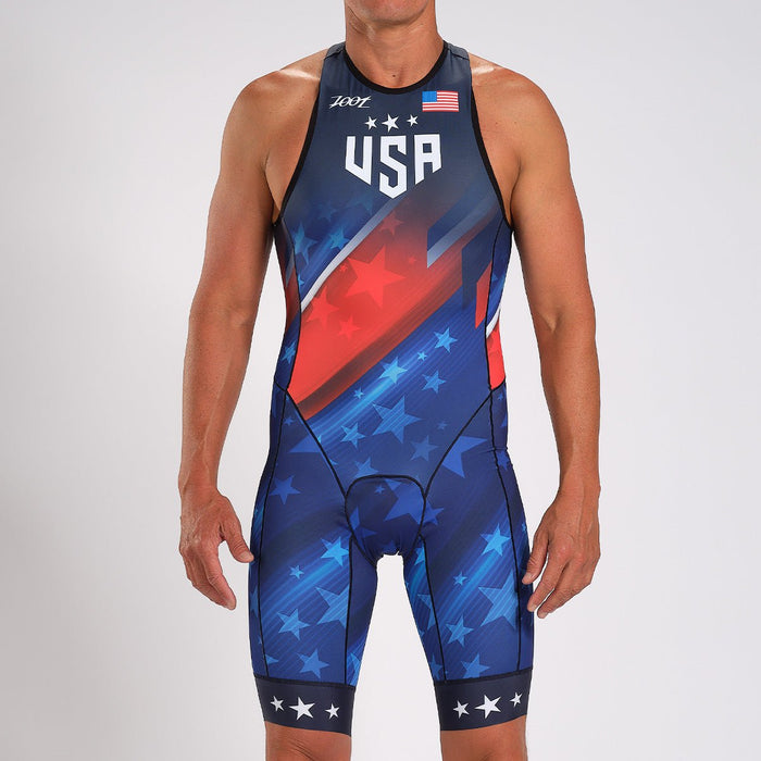 Zoot Sports TRI RACESUITS MENS SPRINT BACKZIP RACESUIT - TEAM USA