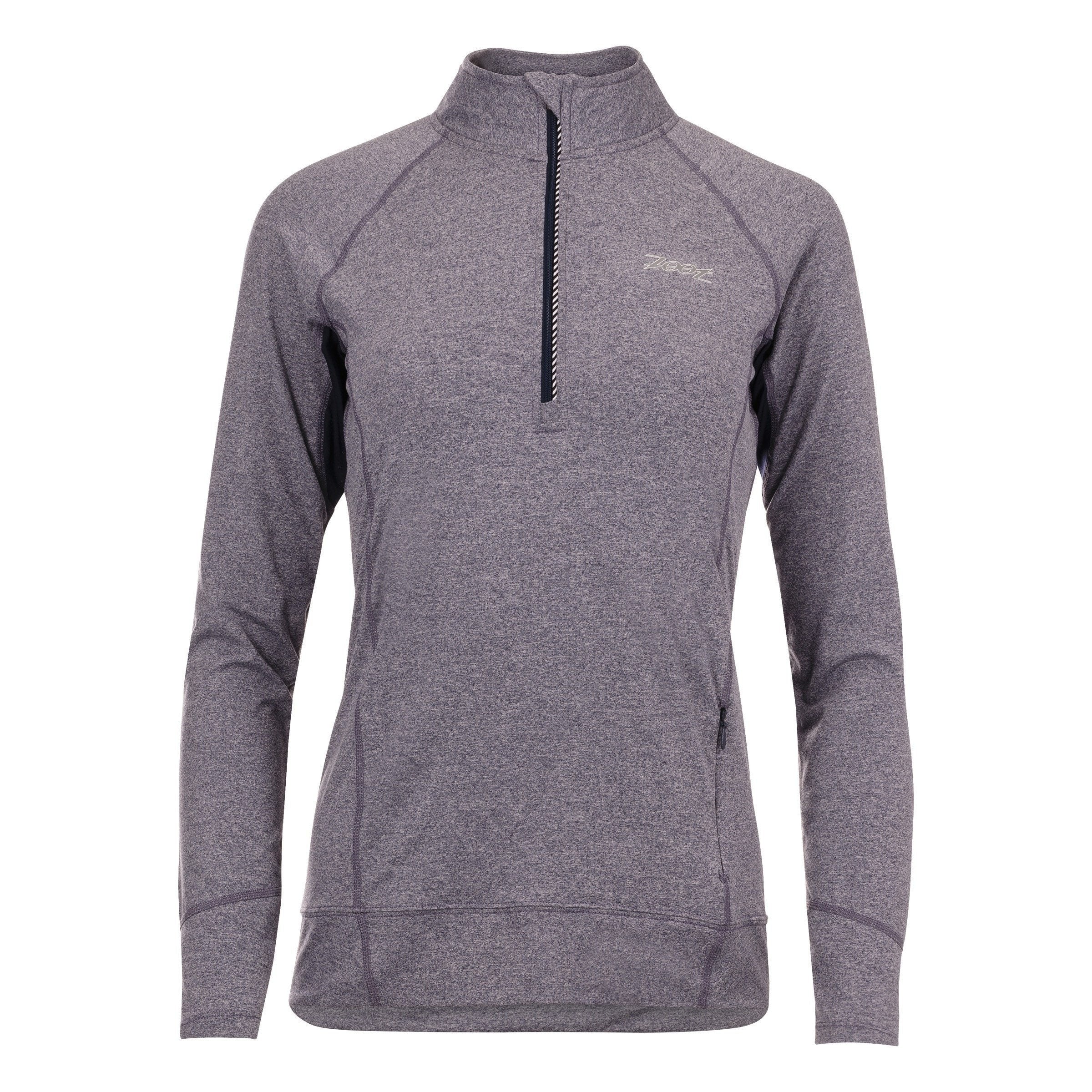 WOMENS RUN OCEAN SIDE 1/2 ZIP - NAVY HEATHER